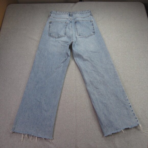 H&M Jeans Womens Size 8 Blue High Rise Wide Leg Raw Hem - Picture 2 of 13